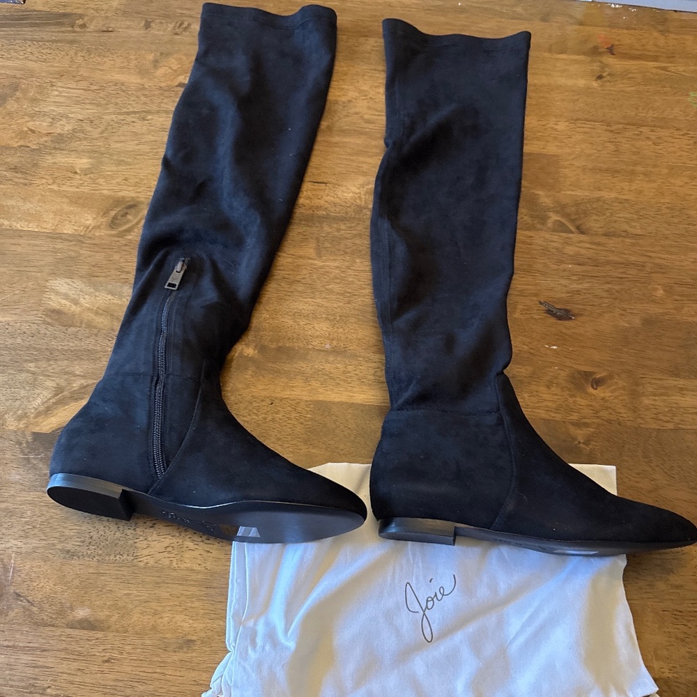 Joie Black Suede Over-the-Knee Flat Boots Size 38